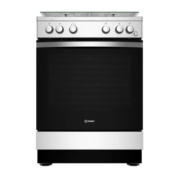 Cuisinière INDESIT 4 Feux à Gaz 60×60 avec Four à Gaz Gris