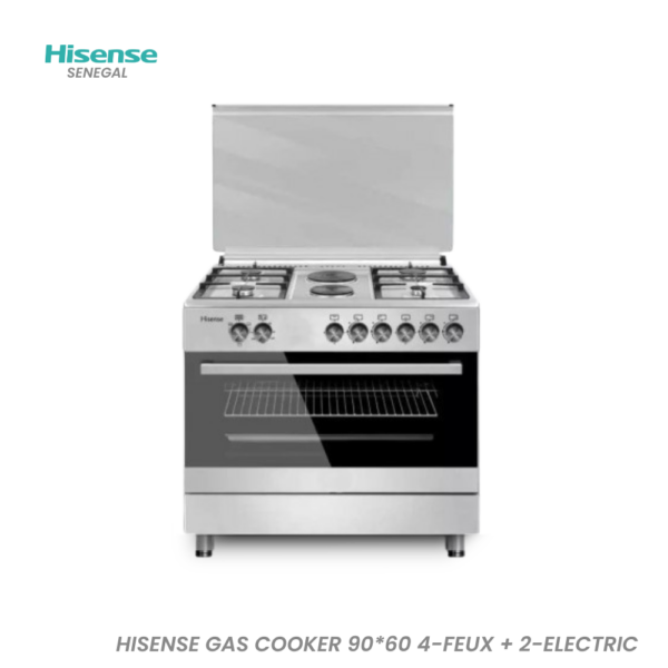 HISENSE GAS COOKER 90*60 4-FEUX + 2-ELECTRIC