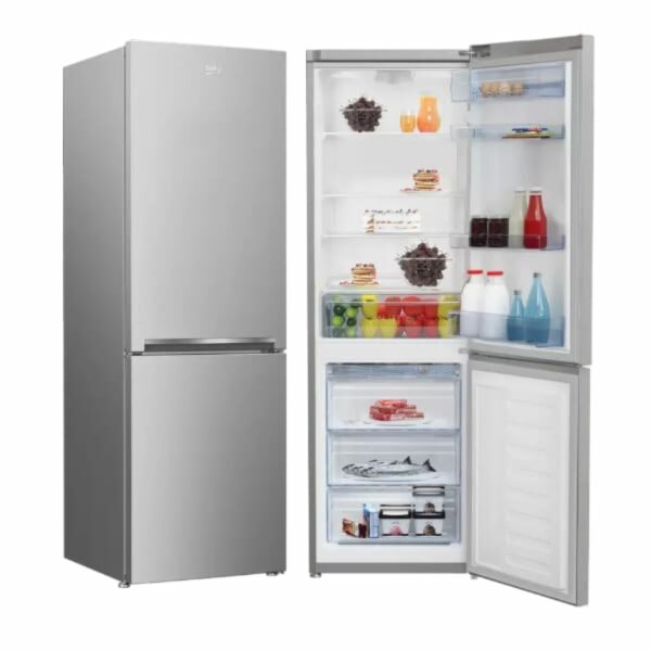 Réfrigérateur BEKO Combiné 3 Tiroirs Plaque Aluminium Gris RCSE330K30SN